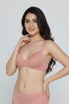 Zivame Padded Plunge Wired Medium Coverage Tshirt Bra - Rose Tan — thumbnail 5